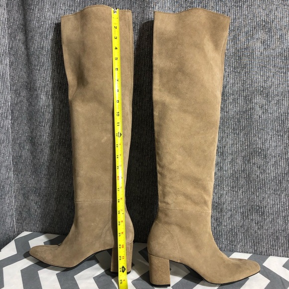 NWT ZARA Knee High Suede Boots - Picture 8 of 16